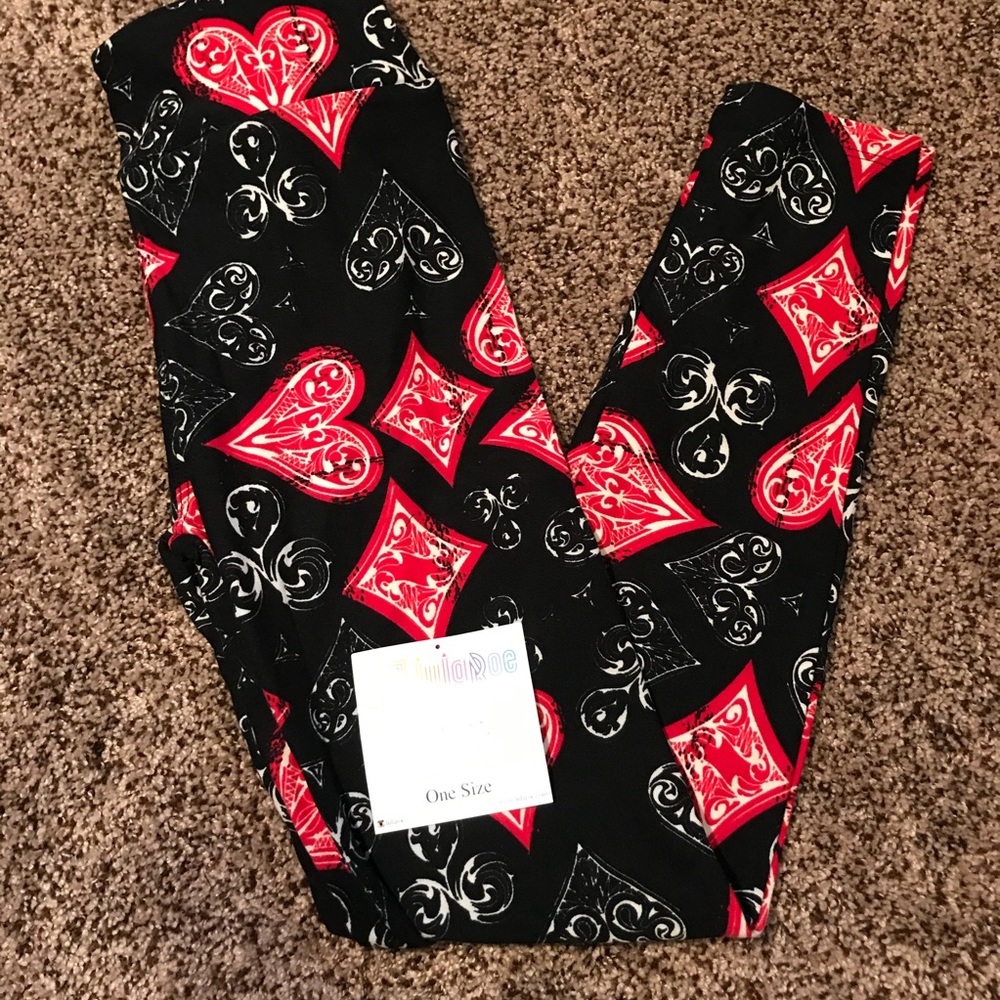 LuLaRoe Soft Leggings Hearts & Diamonds